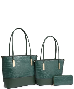 3in1 Tote Bag with Matching Wallet 716543 GREEN